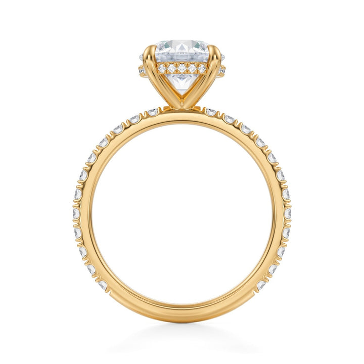 Round Hidden Halo With Pave Ring