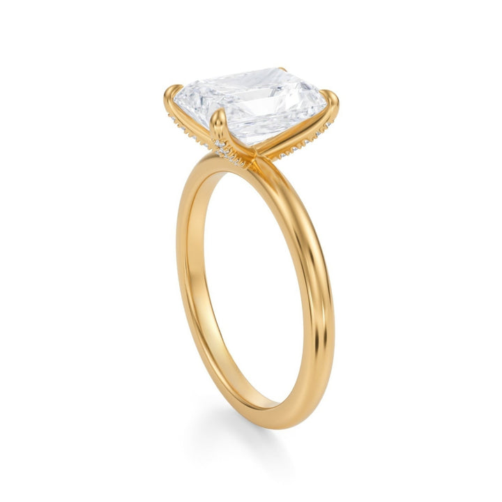 Radiant Solitaire Ring With Pave Prongs