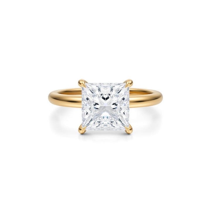 Princess Solitaire Ring With Pave Prongs