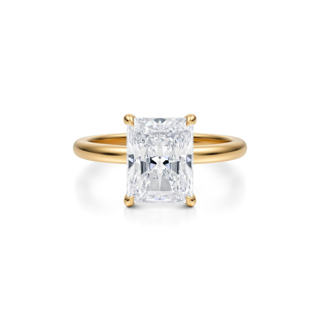Radiant Solitaire Ring With Pave Prongs