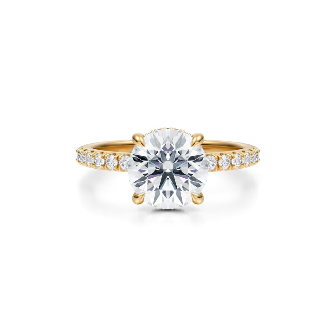 Round Hidden Halo With Pave Ring