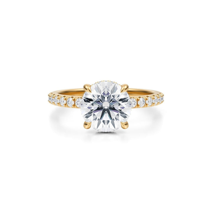Round Hidden Halo With Pave Ring