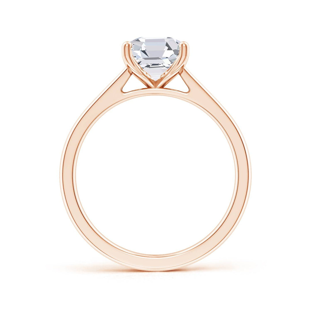 Asscher Reverse Tapered Shank Cathedral Engagement Ring