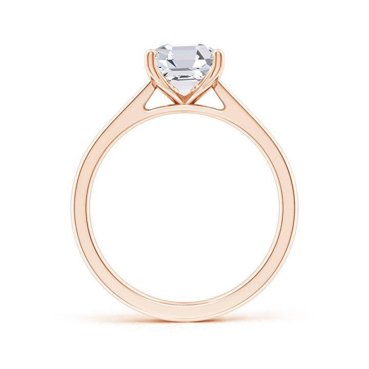 Asscher Reverse Tapered Shank Cathedral Engagement Ring
