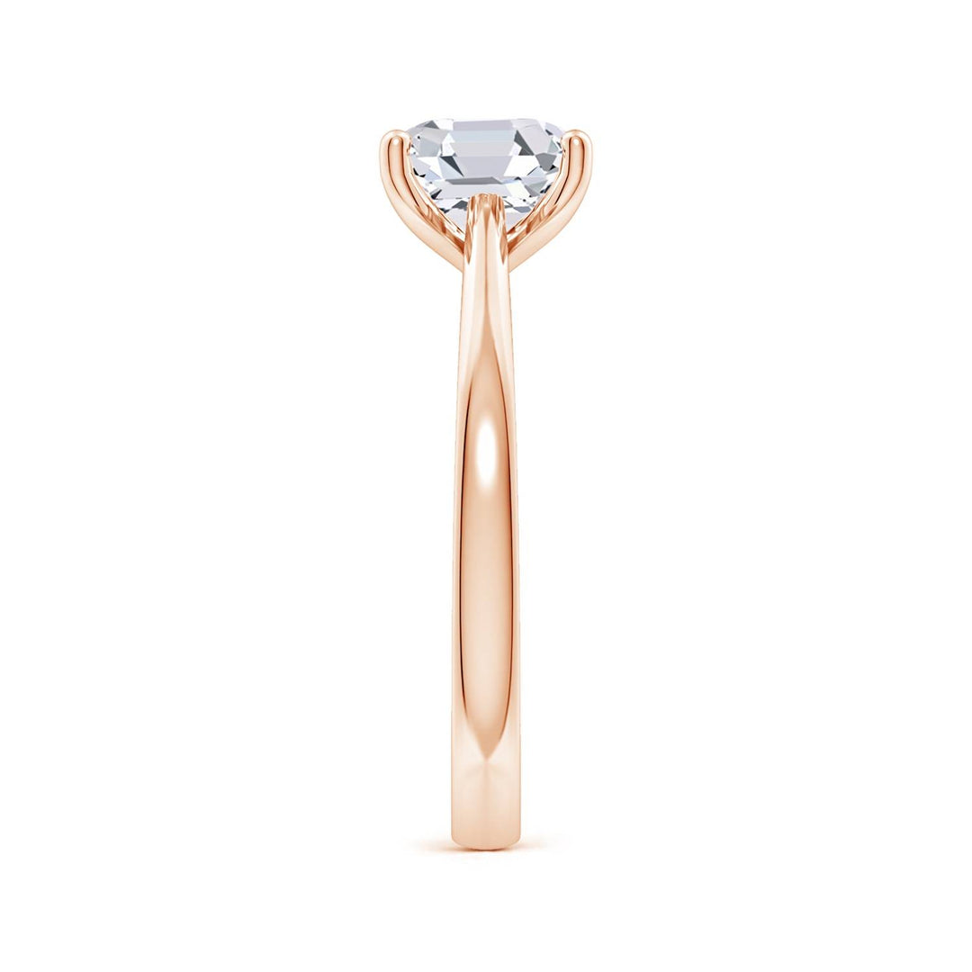 Asscher Reverse Tapered Shank Cathedral Engagement Ring
