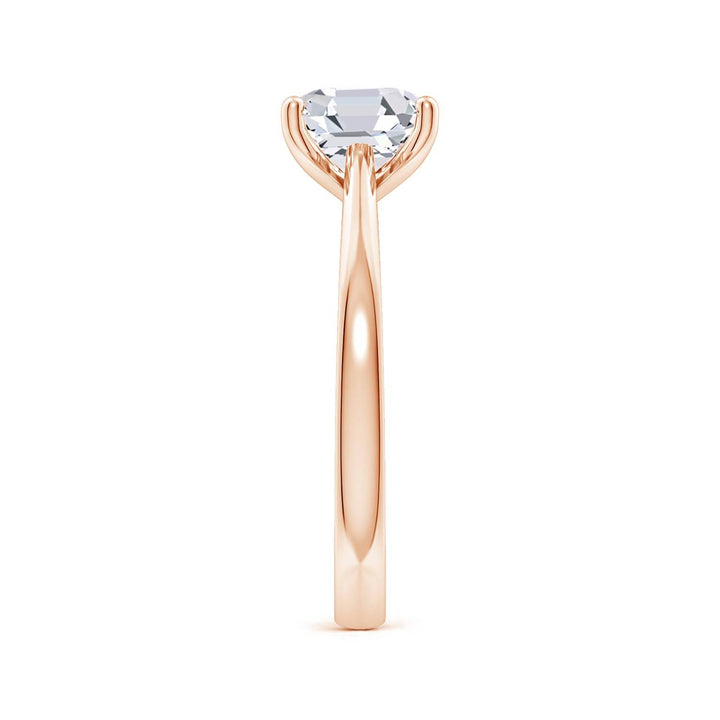 Asscher Reverse Tapered Shank Cathedral Engagement Ring