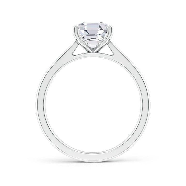 Asscher Reverse Tapered Shank Cathedral Engagement Ring