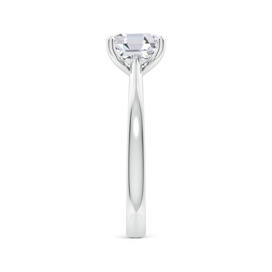 Asscher Reverse Tapered Shank Cathedral Engagement Ring