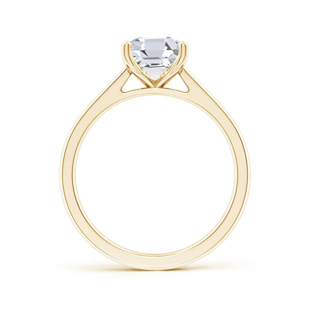 Asscher Reverse Tapered Shank Cathedral Engagement Ring