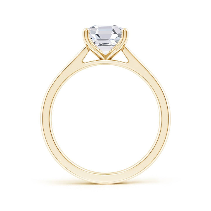 Asscher Reverse Tapered Shank Cathedral Engagement Ring