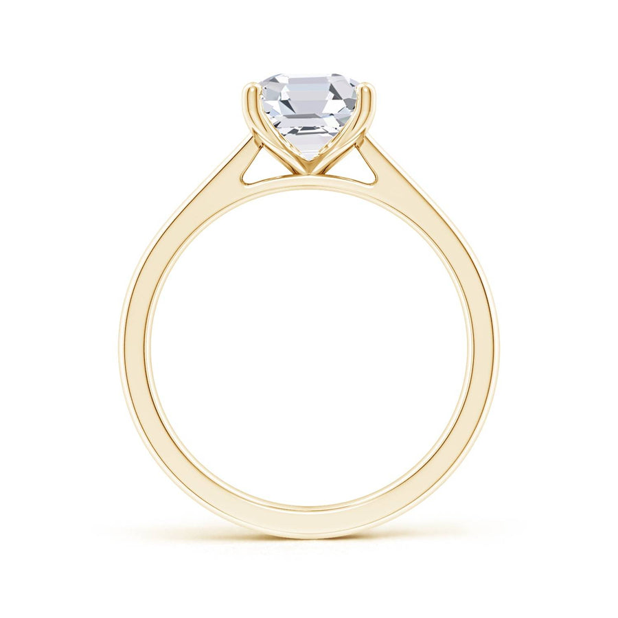 Asscher Reverse Tapered Shank Cathedral Engagement Ring