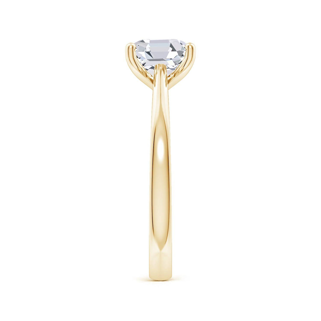 Asscher Reverse Tapered Shank Cathedral Engagement Ring