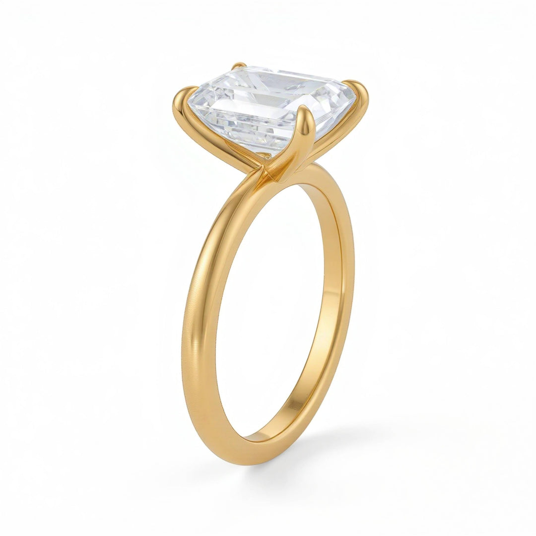 Emerald Classic Open Solitaire Ring