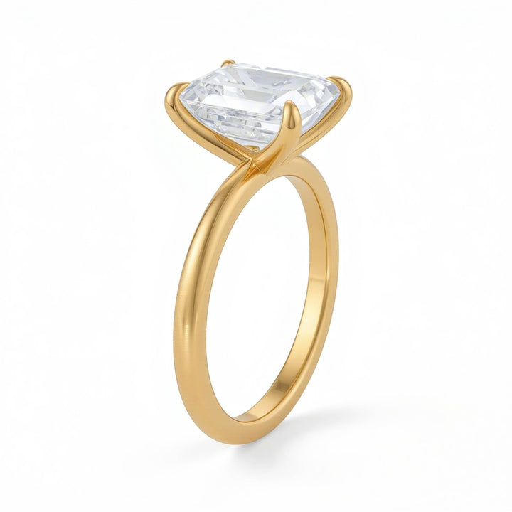 Emerald Classic Open Solitaire Ring