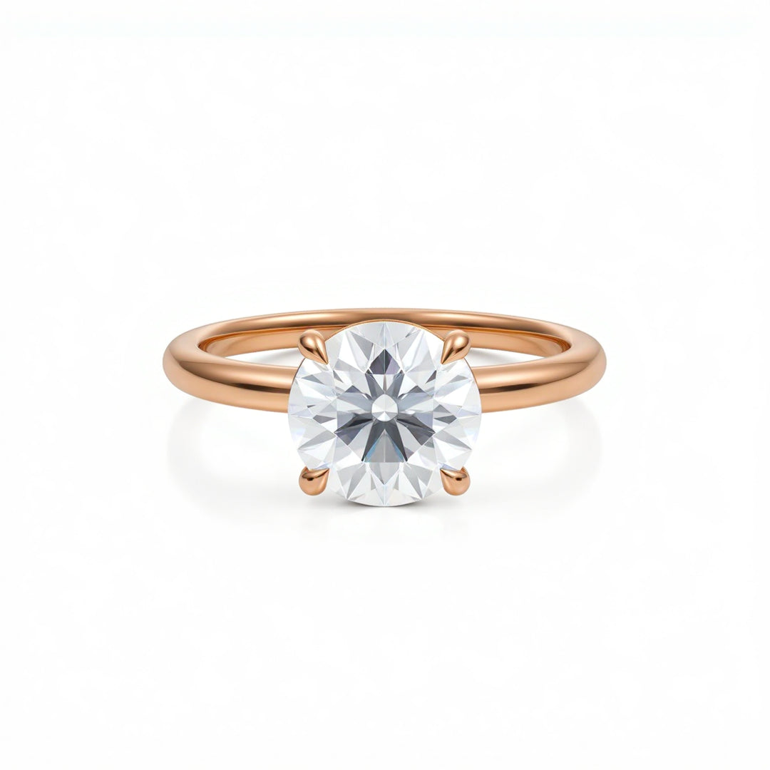 Round Martini Basket Solitaire Ring