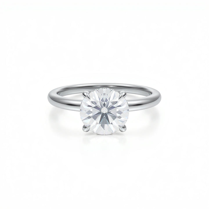 Round Martini Basket Solitaire Ring