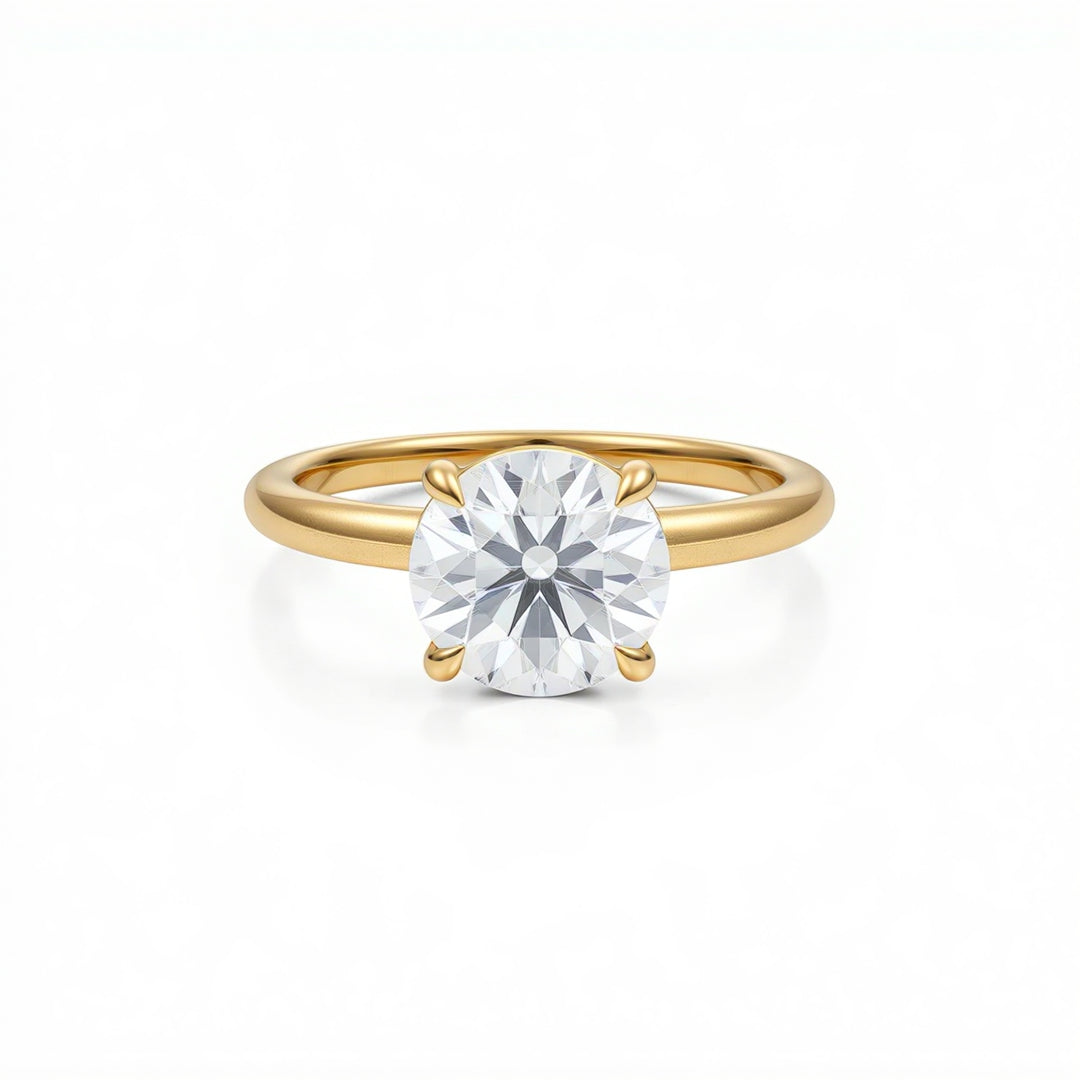 Round Martini Basket Solitaire Ring