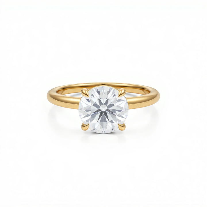 Round Martini Basket Solitaire Ring