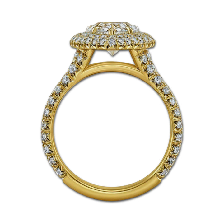 Pear Shape Double Halo Diamond Ring