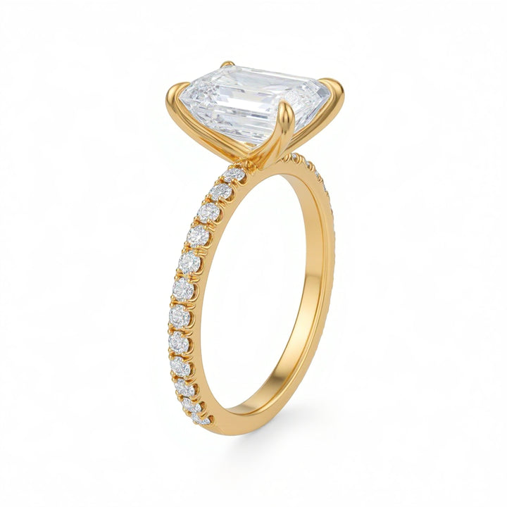 Emerald Modern Pave Ring
