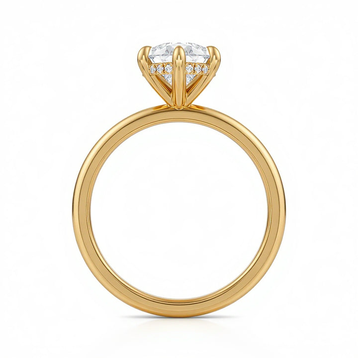 Pear Solitaire Ring With Hidden Halo