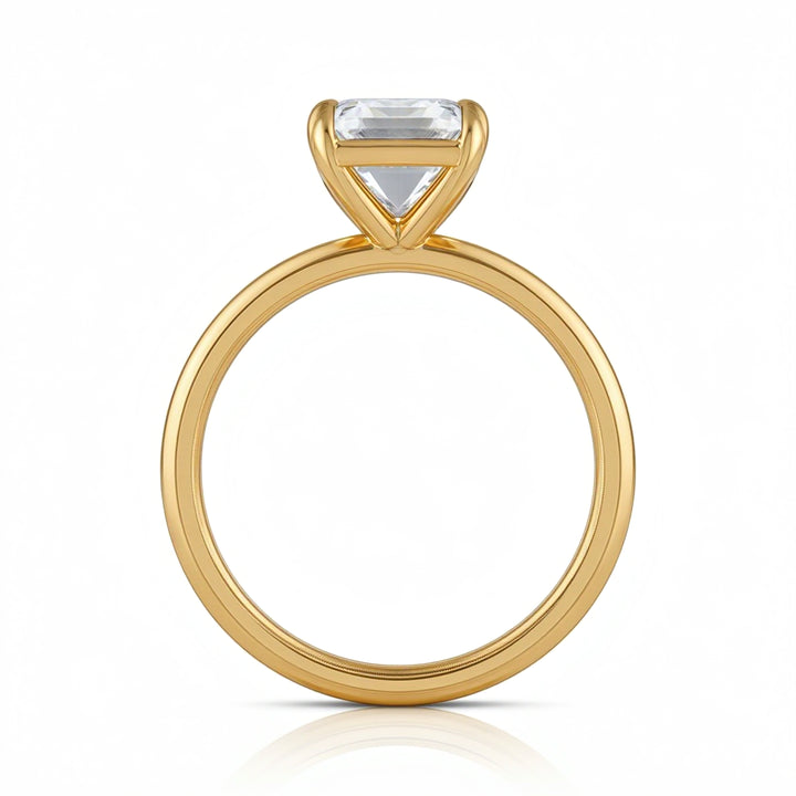 Emerald Martini Basket Solitaire Ring