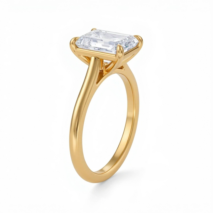 Emerald Classic Cathedral Ring