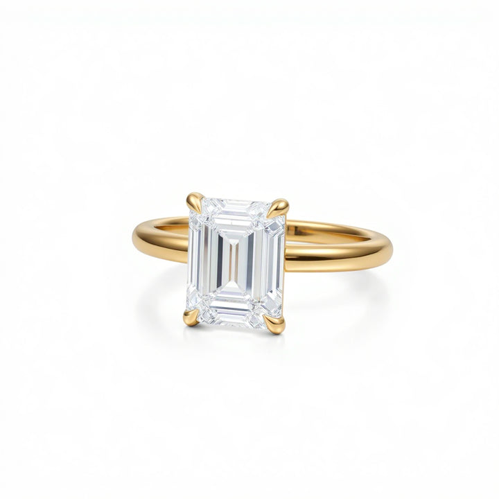 Emerald Classic Open Solitaire Ring