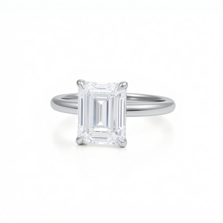 Emerald Classic Open Solitaire Ring