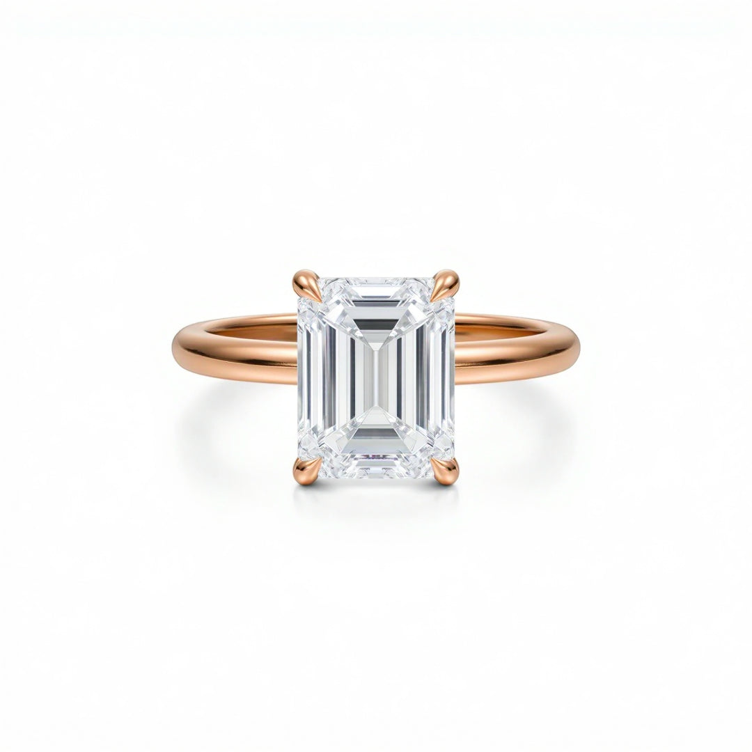 Emerald Classic Open Solitaire Ring