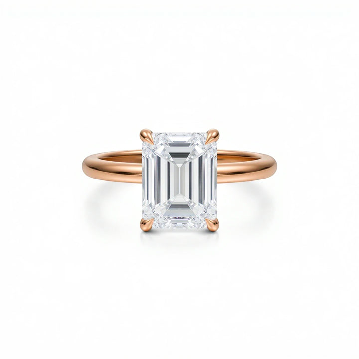 Emerald Classic Open Solitaire Ring