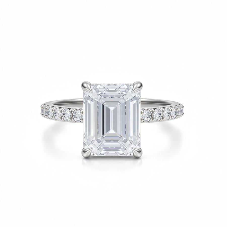 Emerald Pave Ring With Pave Prongs