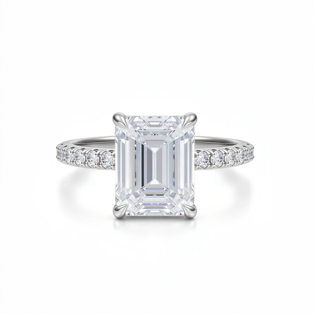 Emerald Modern Pave Ring