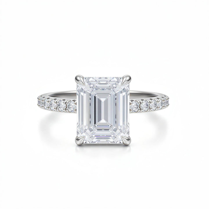 Emerald Modern Pave Ring