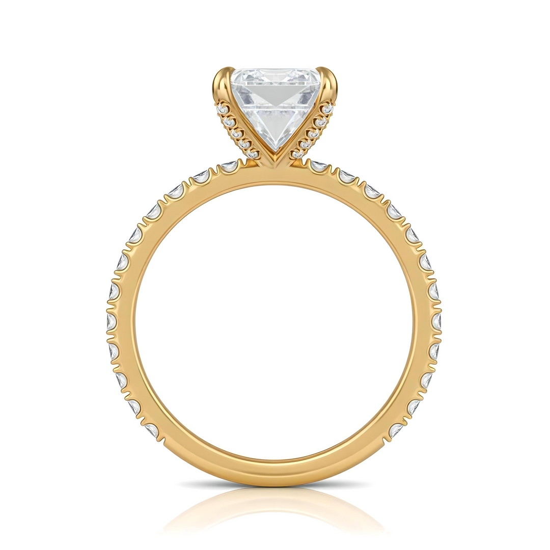 Emerald Pave Ring With Pave Prongs