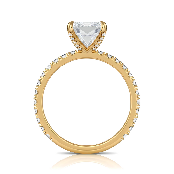 Emerald Pave Ring With Pave Prongs