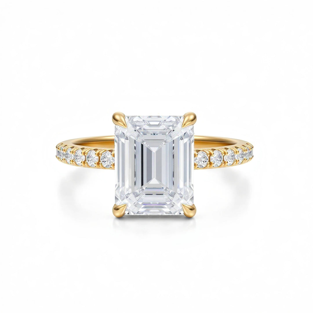 Emerald Modern Pave Ring