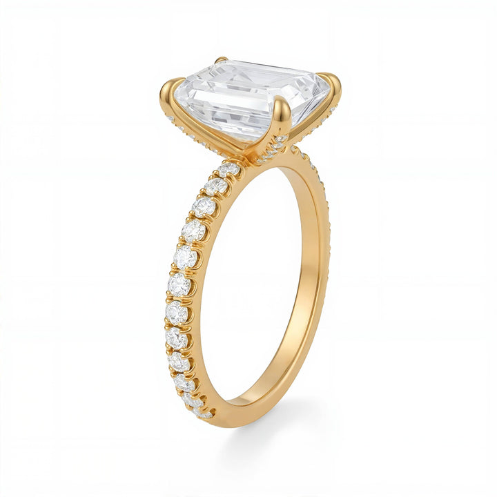 Emerald Pave Ring With Pave Prongs