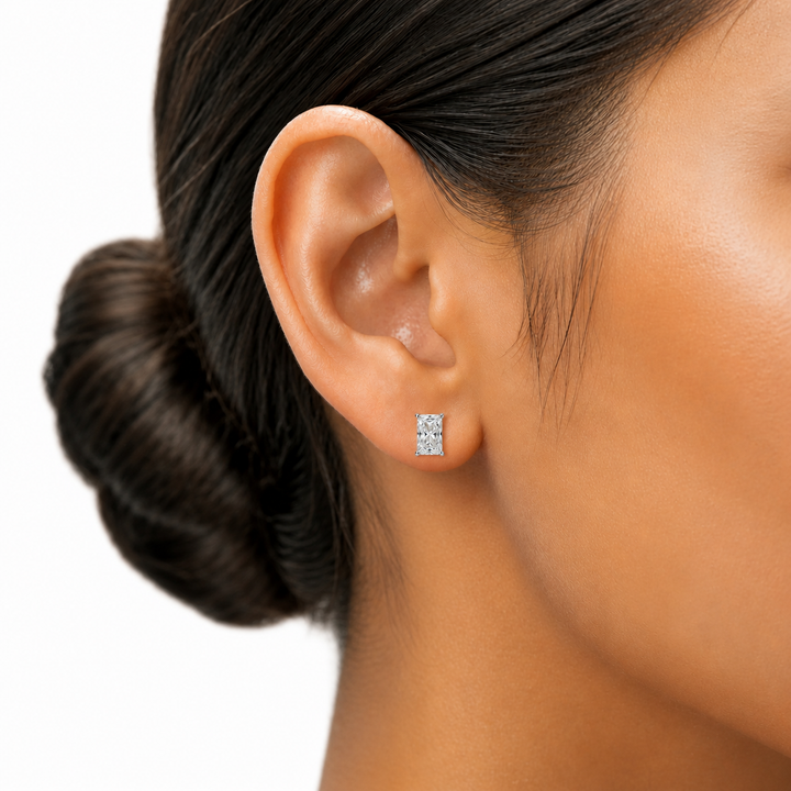 Radiant Lab Grown Diamond Stud Earrings