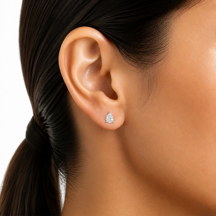 Pear Lab Grown Diamond Stud Earrings