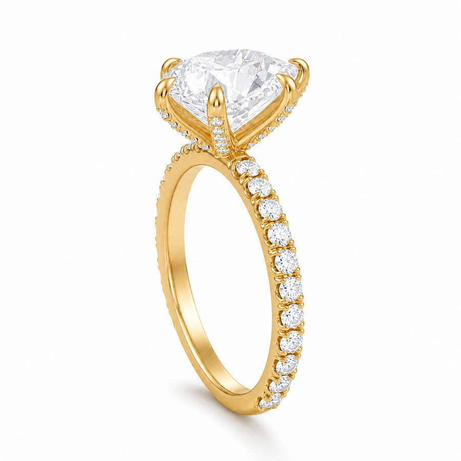 Pear Pave Ring With Pave Prongs