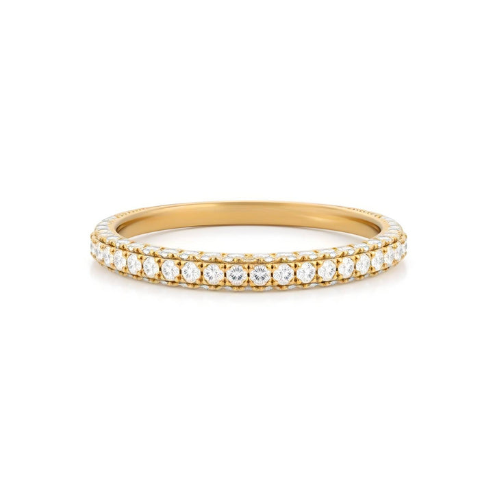 Three Row 3/4 Pave Diamond Eternity Band