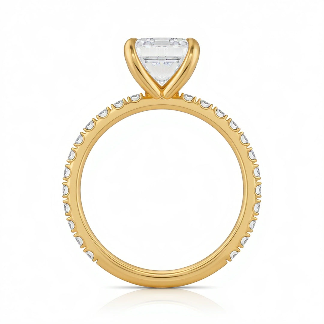 Emerald Modern Pave Ring