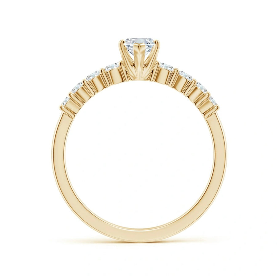 Marquise Solitaire Graduated Engagement Ring