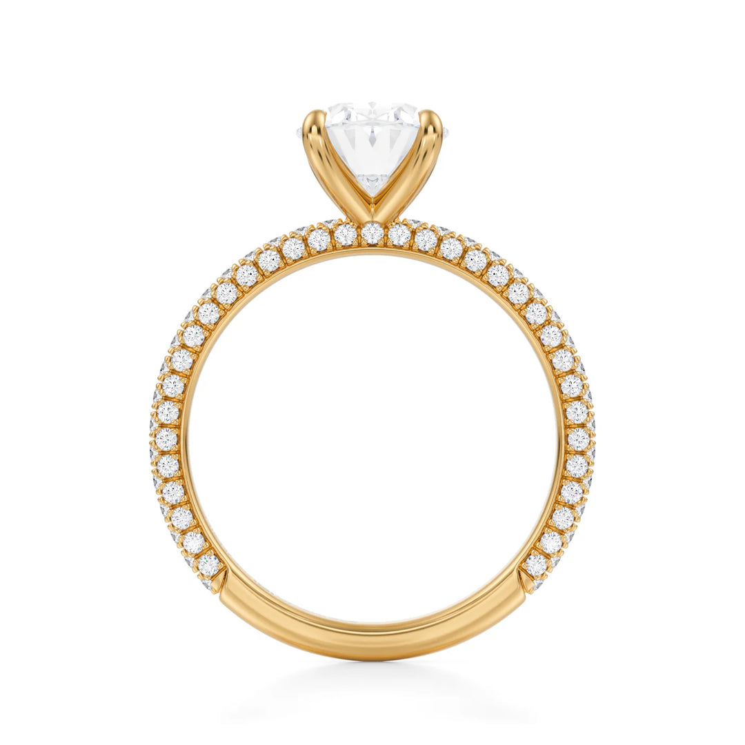 Oval Three Row Pave Ring