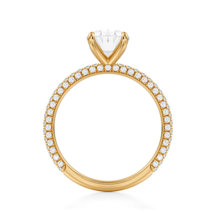 Oval Three Row Pave Ring