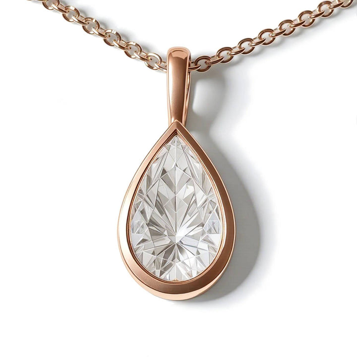 Pear Bezel Set Pendant
