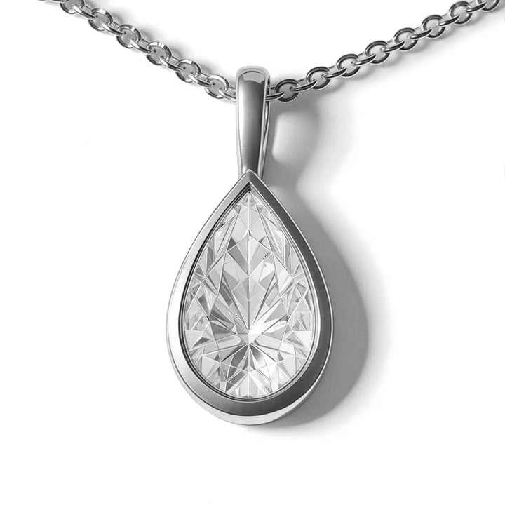 Pear Bezel Set Pendant