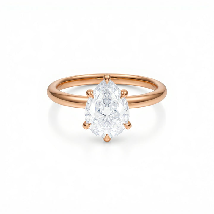 Pear Classic Open Solitaire Ring