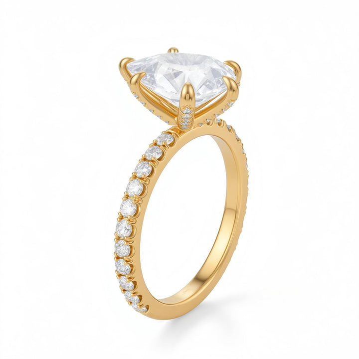 Pear Pave Ring With Pave Prongs